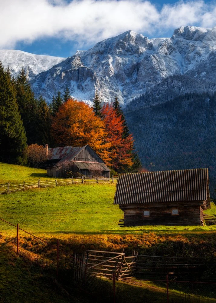 Snowy Peak Autumn Huts