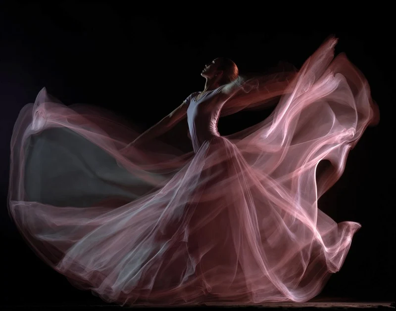 Graceful Dancer Flowing Fabric