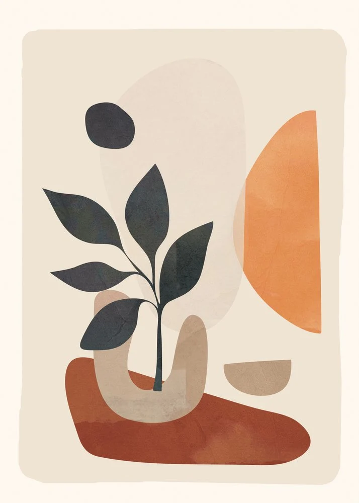 Abstract Terracotta Plant