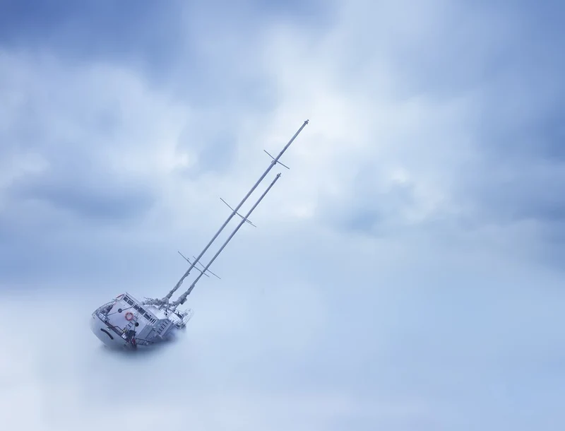 Serene Blue Sailboat