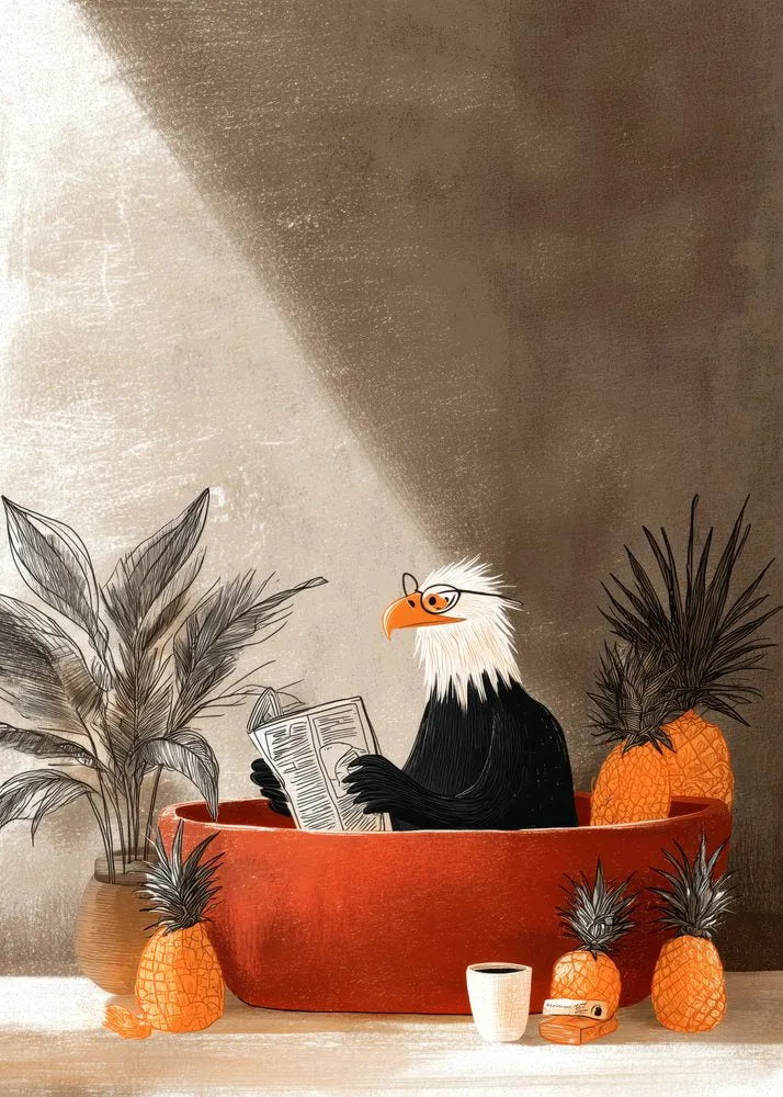 Thoughtful Eagle Reading