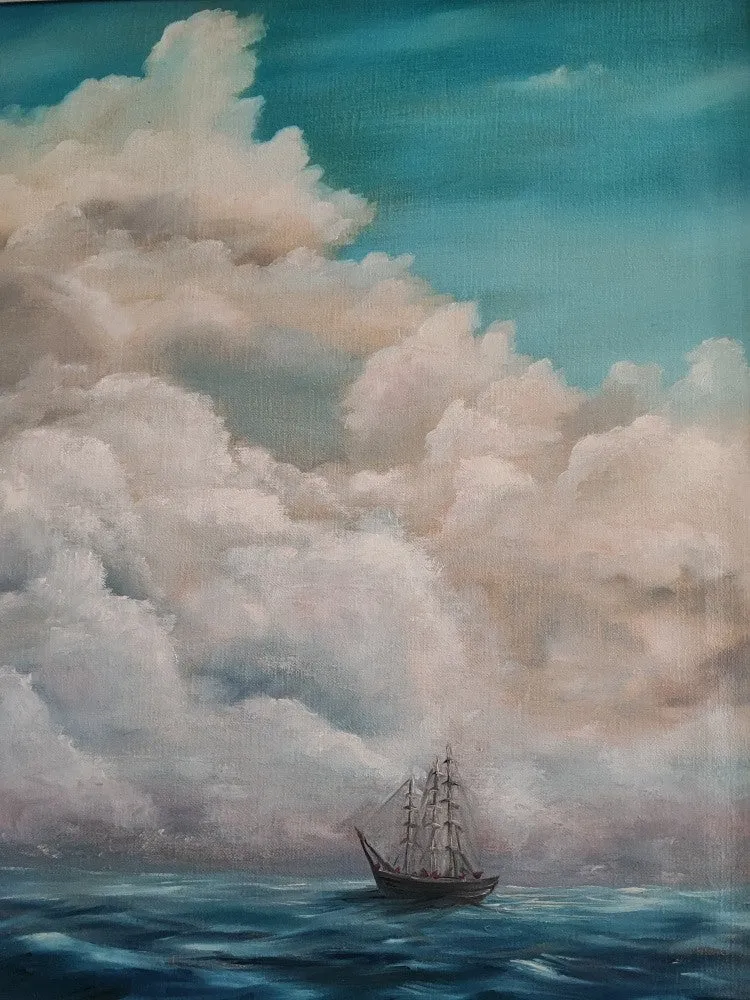 At sea