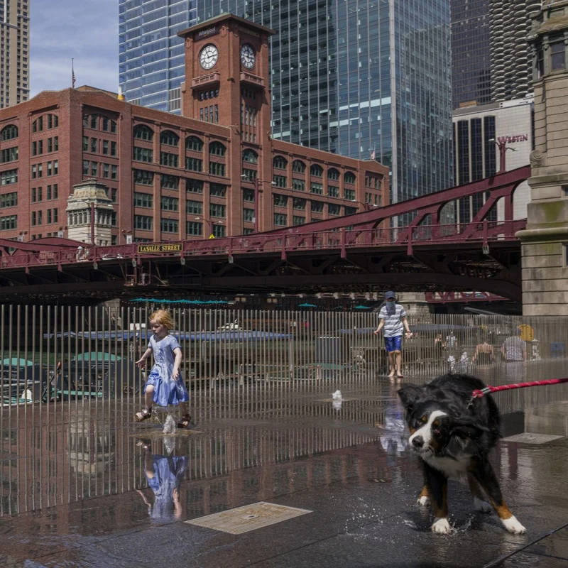 Fountain Splashes On the Riverwalk