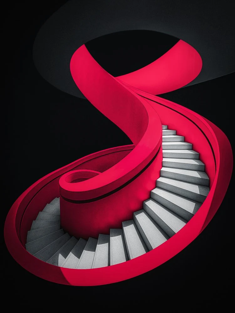 Red Spiral Staircase