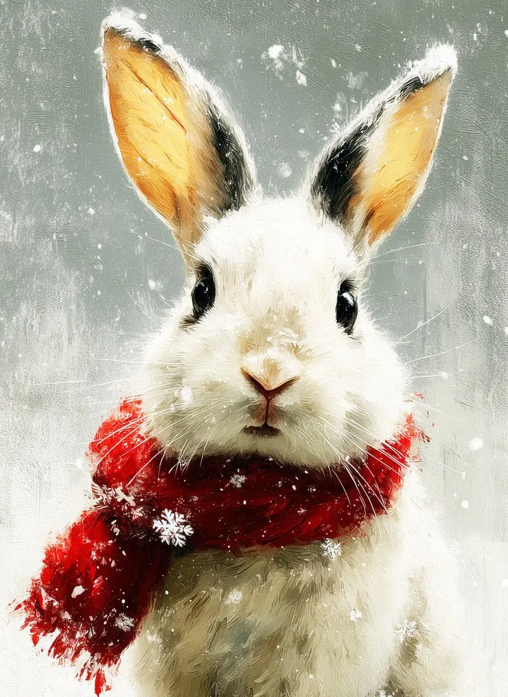 Snow Bunny Red Scarf