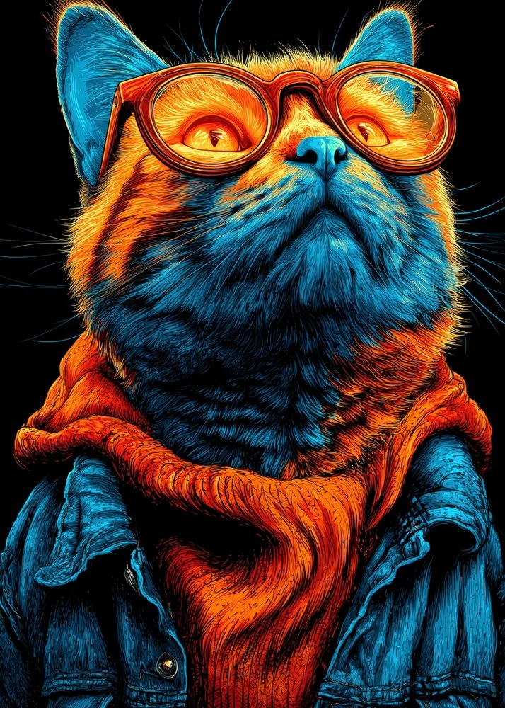 Cool Cat in Glasses
