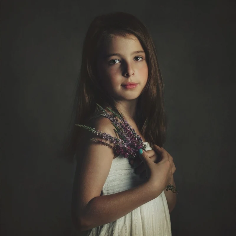 Girl with heather
