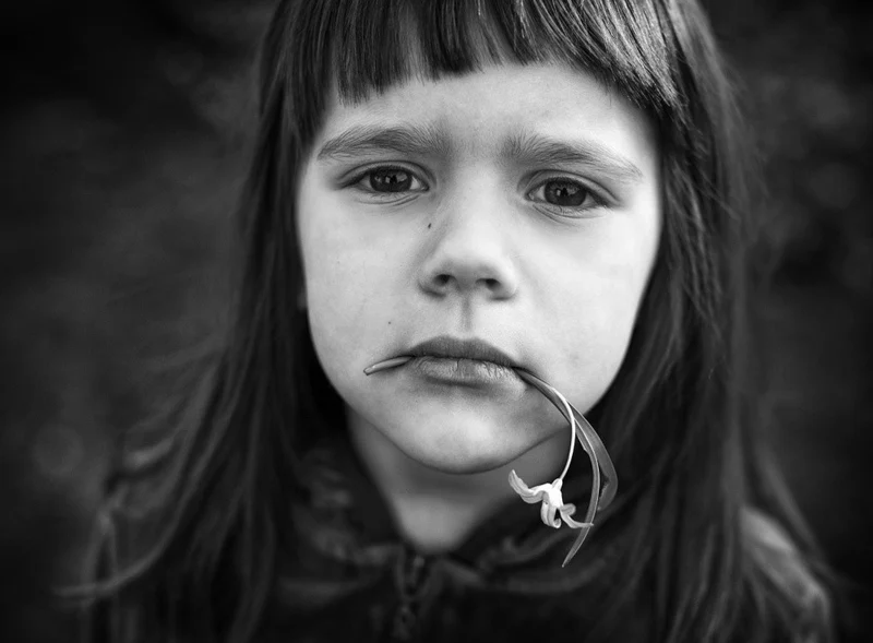 Portrait with a flower