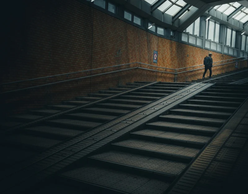 Go up the stairs