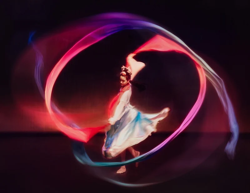 Girl Dancing With Streamers