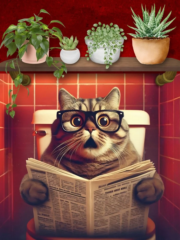 Cat On Toilet