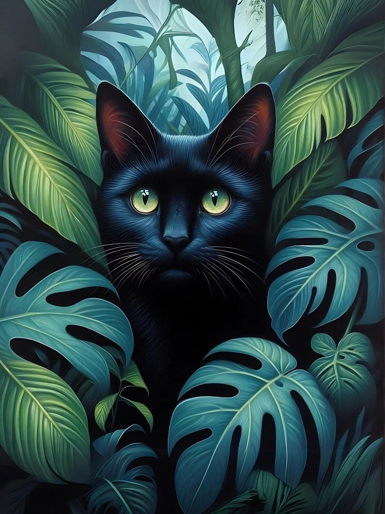 Cat In Bushes