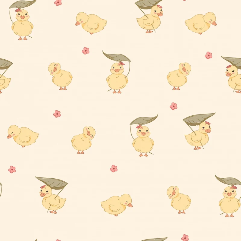 Cute Ducklings By the Lake - Yellow