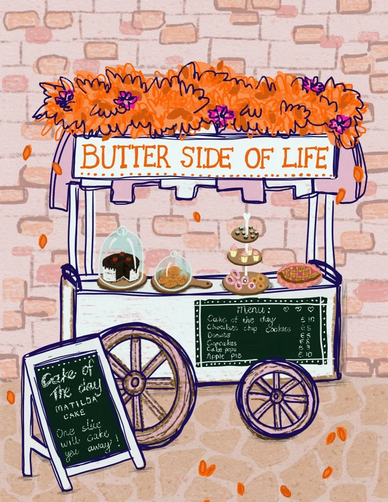 Butter side of life bakery cart