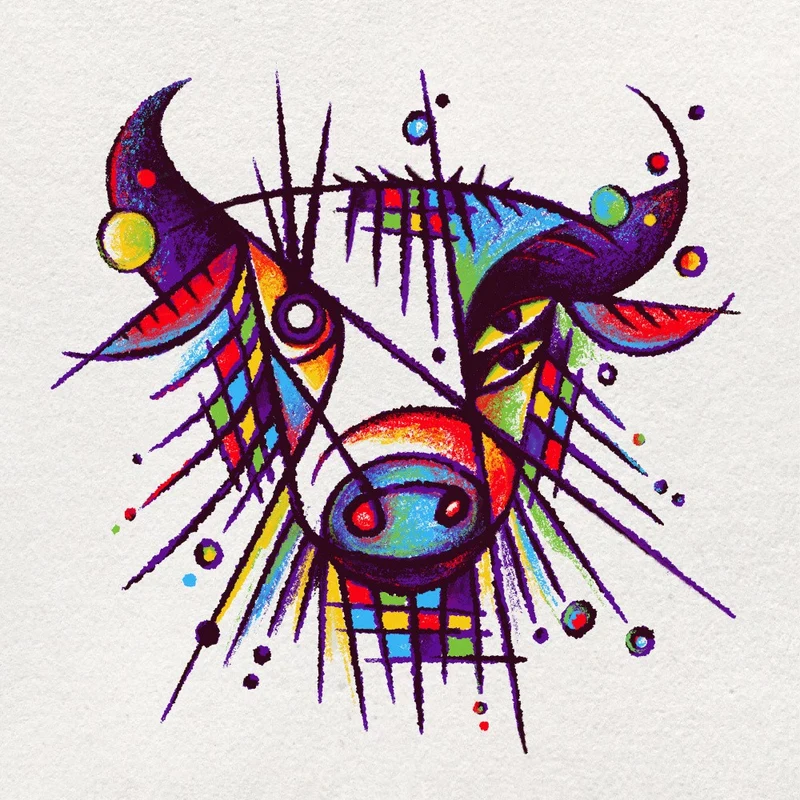 Abstract Faces Bison