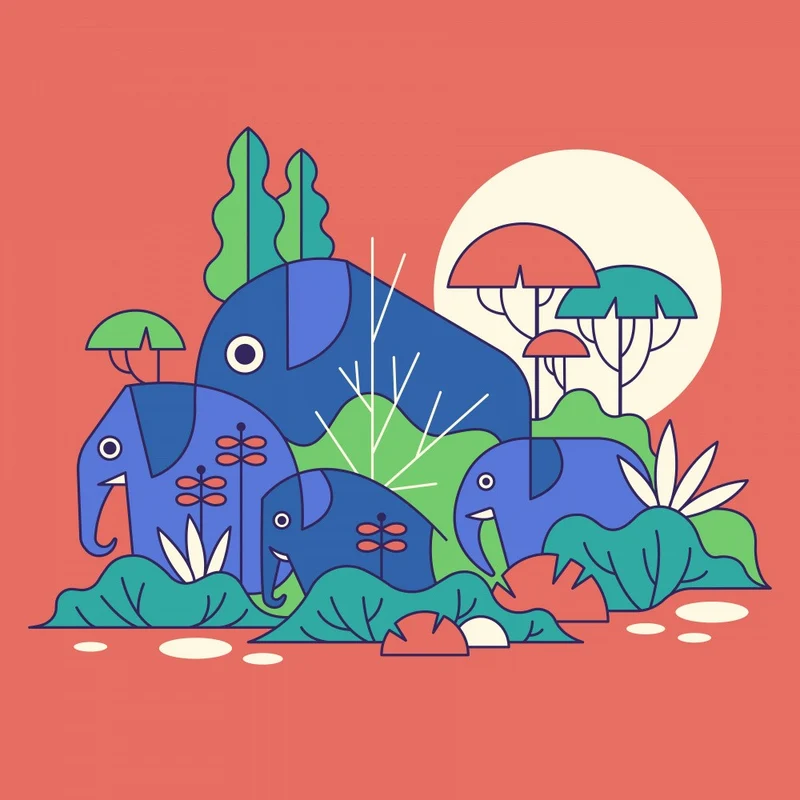 Minimal Wildlife Elephant