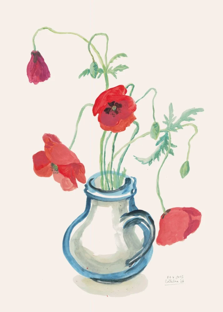 Poppies in a vase