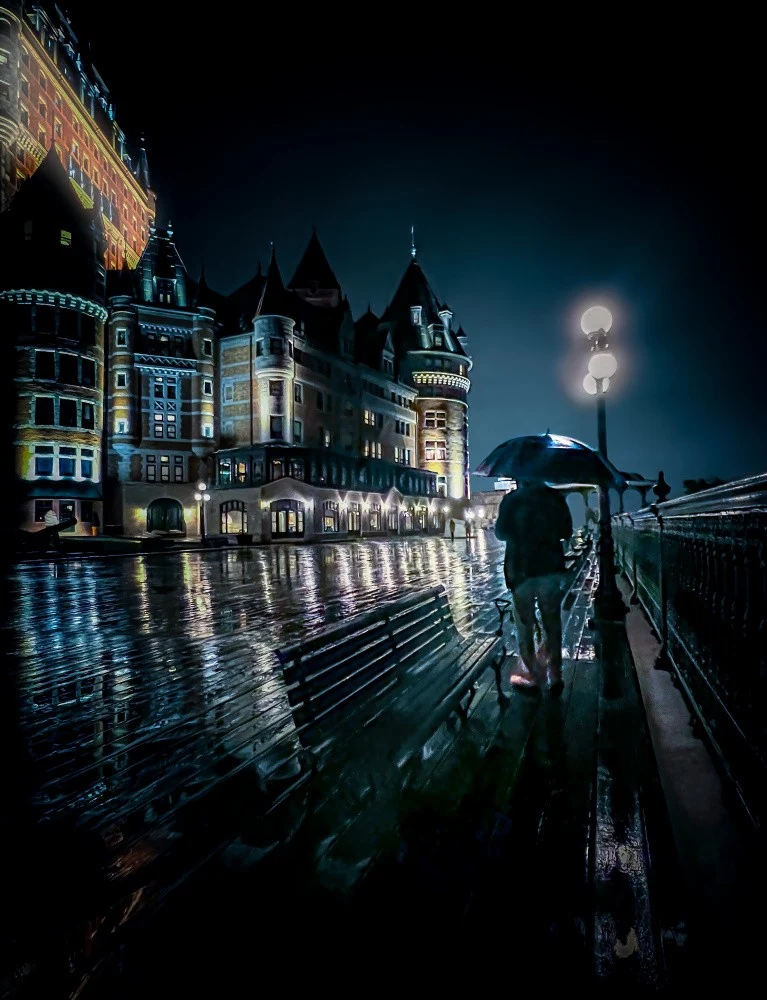 rainy night stroll