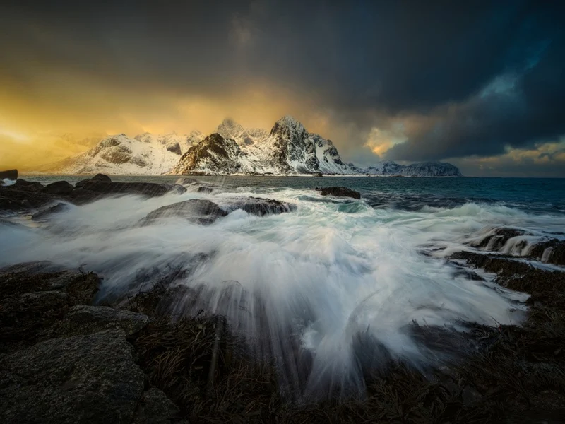 surf at sunset