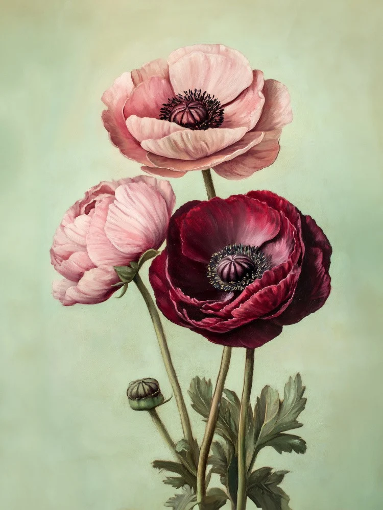 Pink and Red Peonies