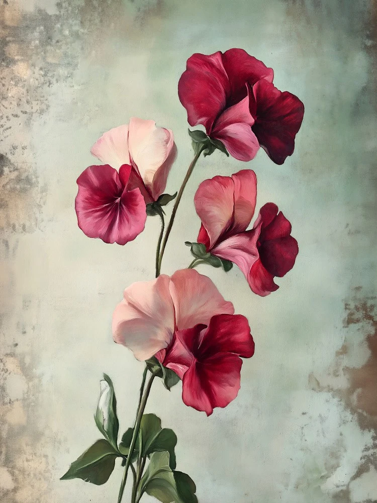 Delicate Sweet Pea Flowers