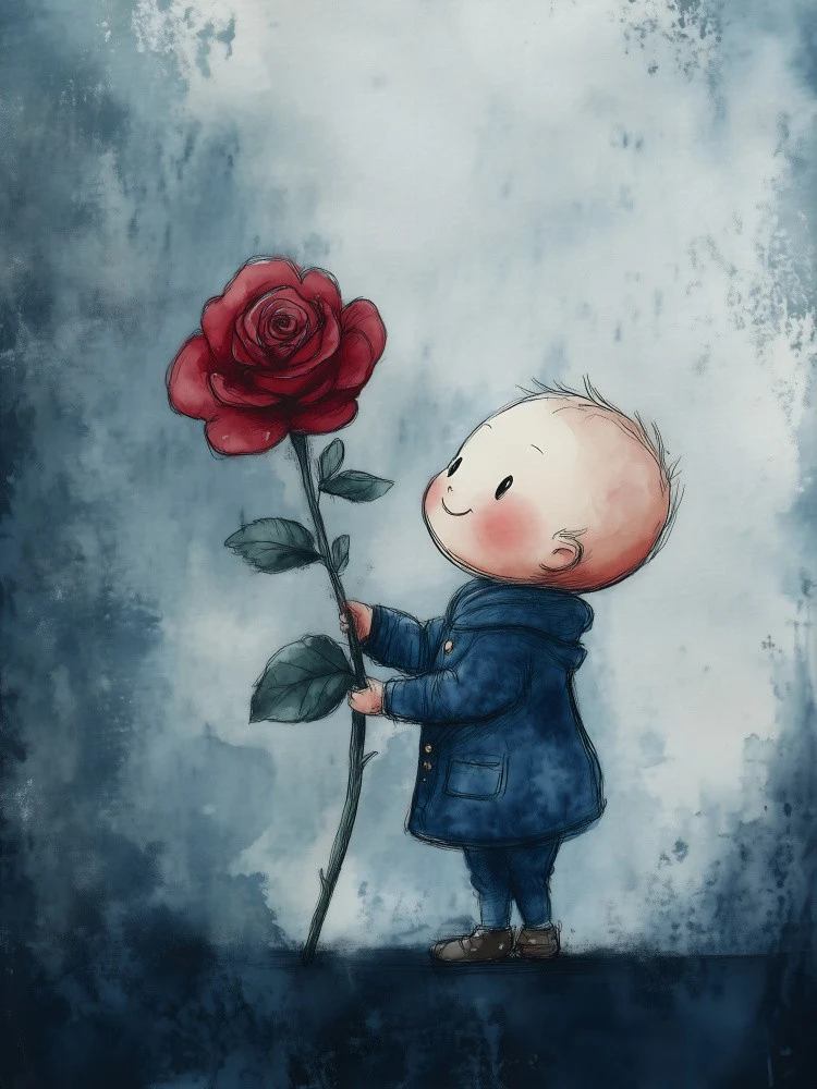 A boy and a rose