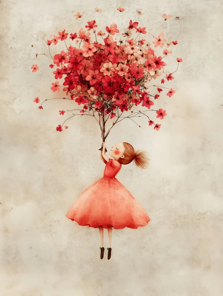 The girl in red
