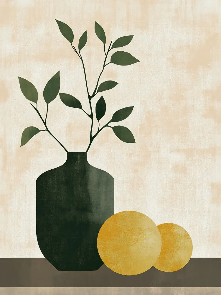 Simplistic Still Life with a Dark Vase