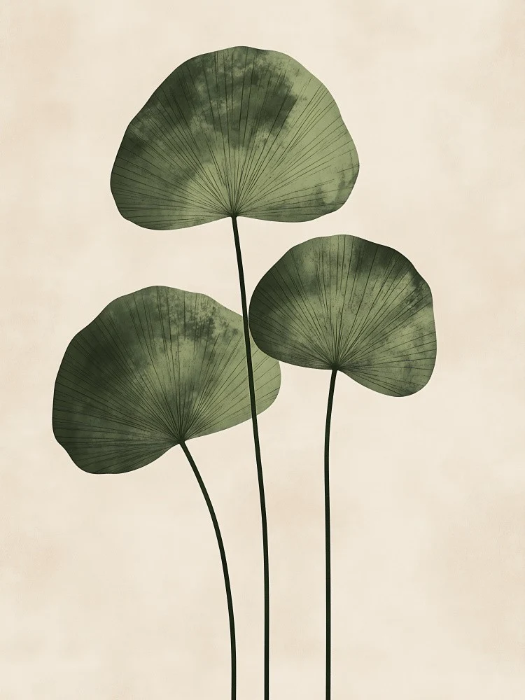 Green Leaves with Delicate Veins