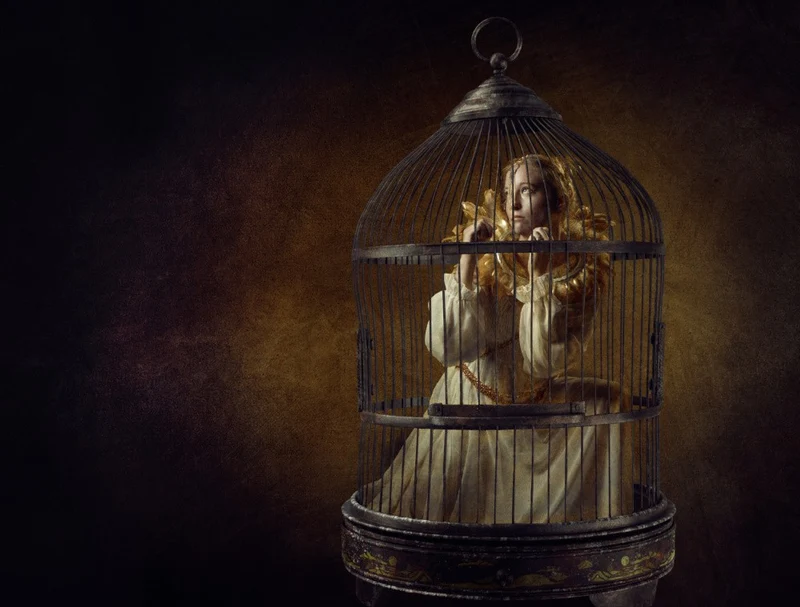 Caged.